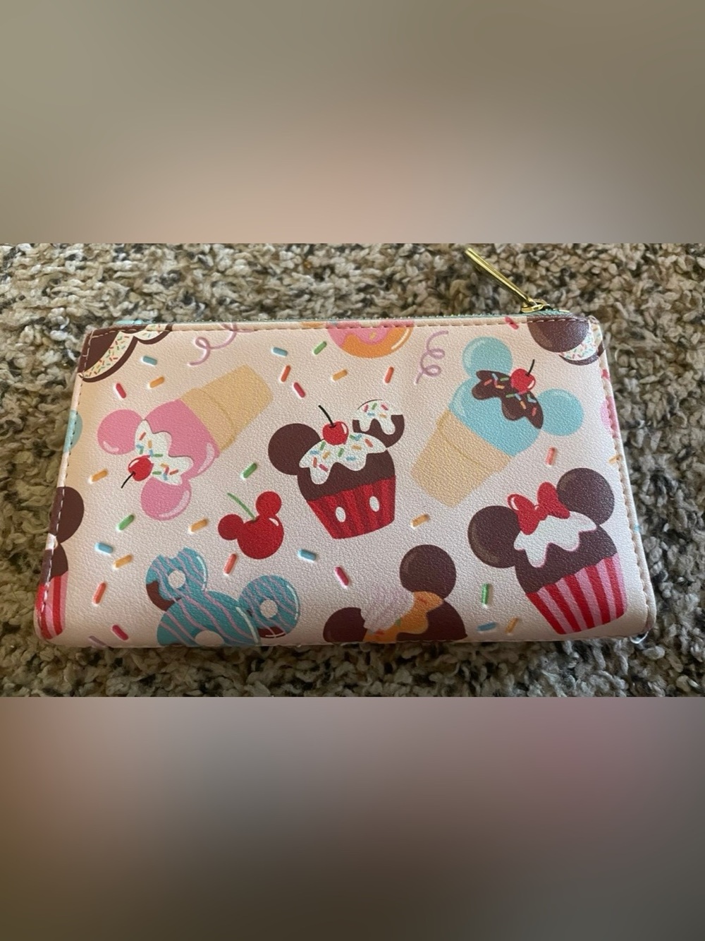 Disney Loungefly Mickey and Minnie Pink Sweets Flap Wallet Ice Cream Desserts